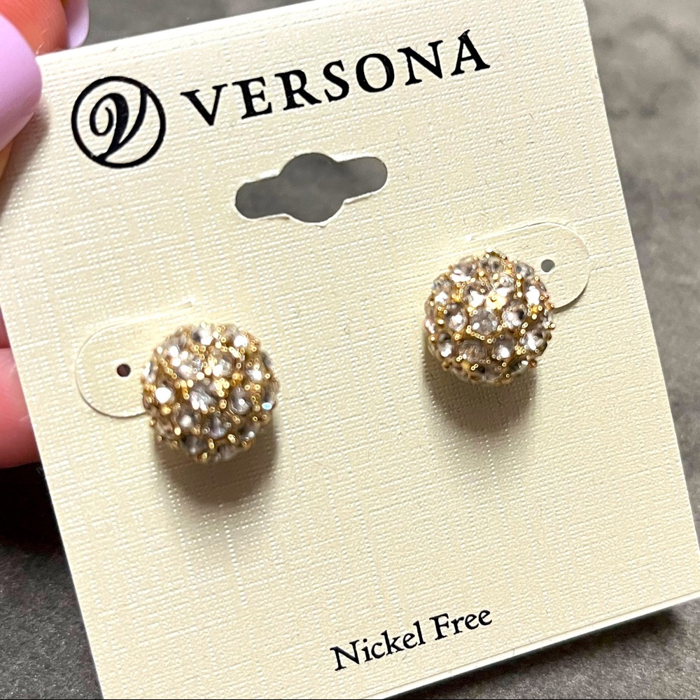 Round Pave Stud Earrings